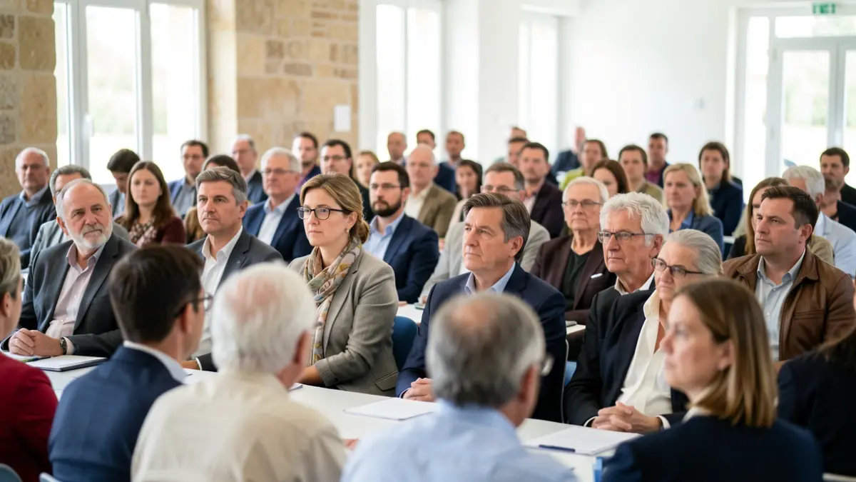 Generic image of elected local officials participating in an information meeting.