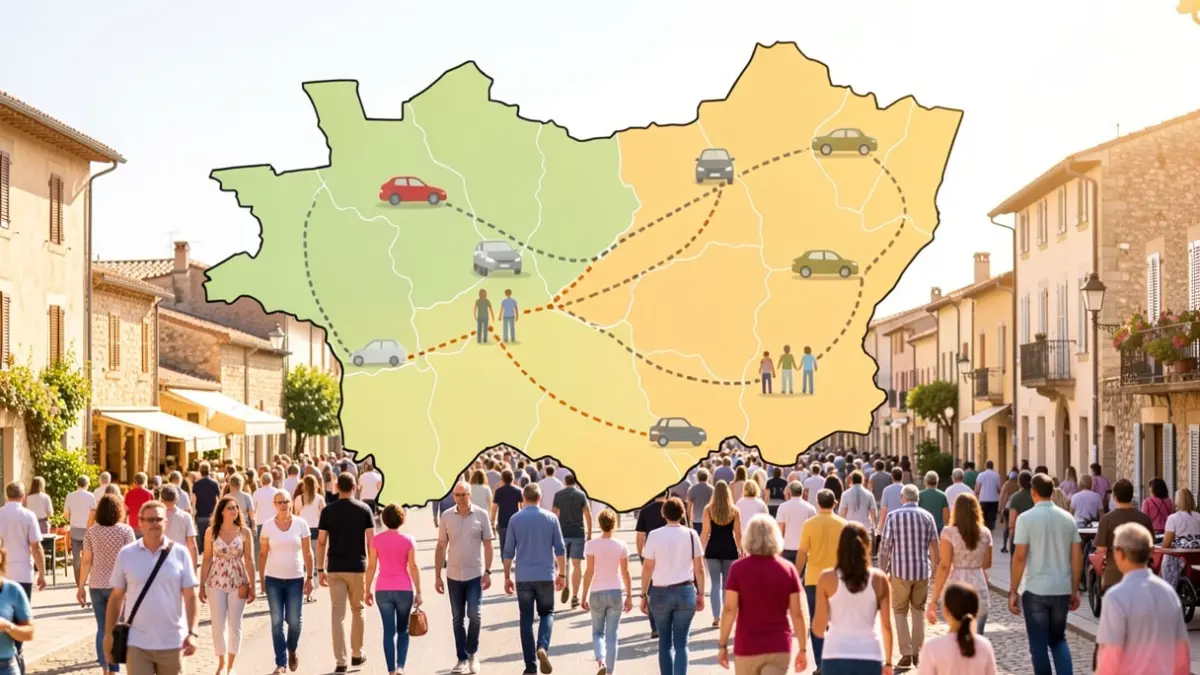 Visual representation of a carpooling challenge between two agglomeration communities in Occitanie.