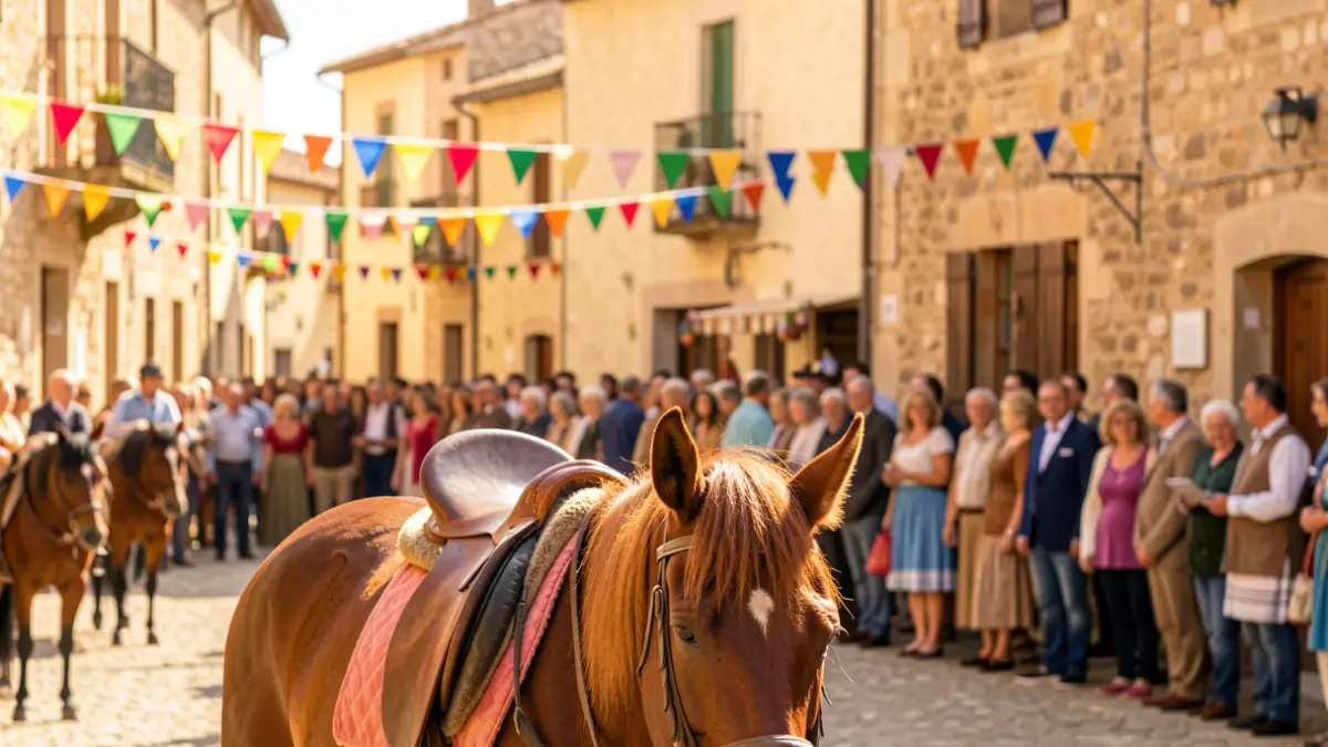 Image générique d'une fête équestre dans un village du sud de la France.