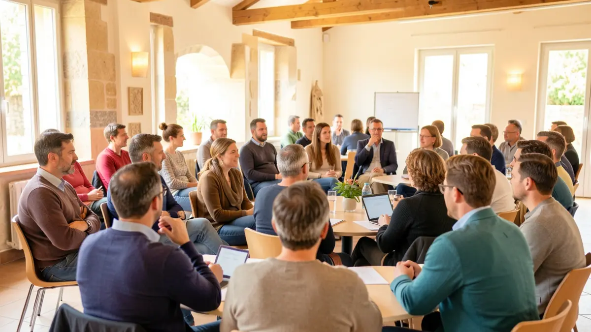 Generic image of professionals and volunteers in training.