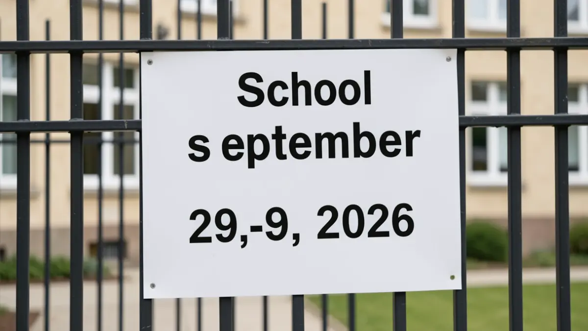 Generic image of a school strike information sign.