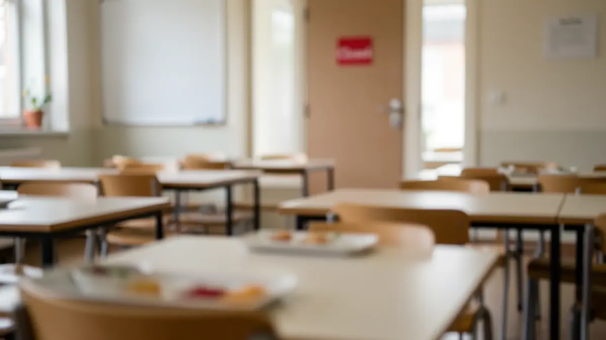 Image générique de cantine scolaire perturbée par une grève.