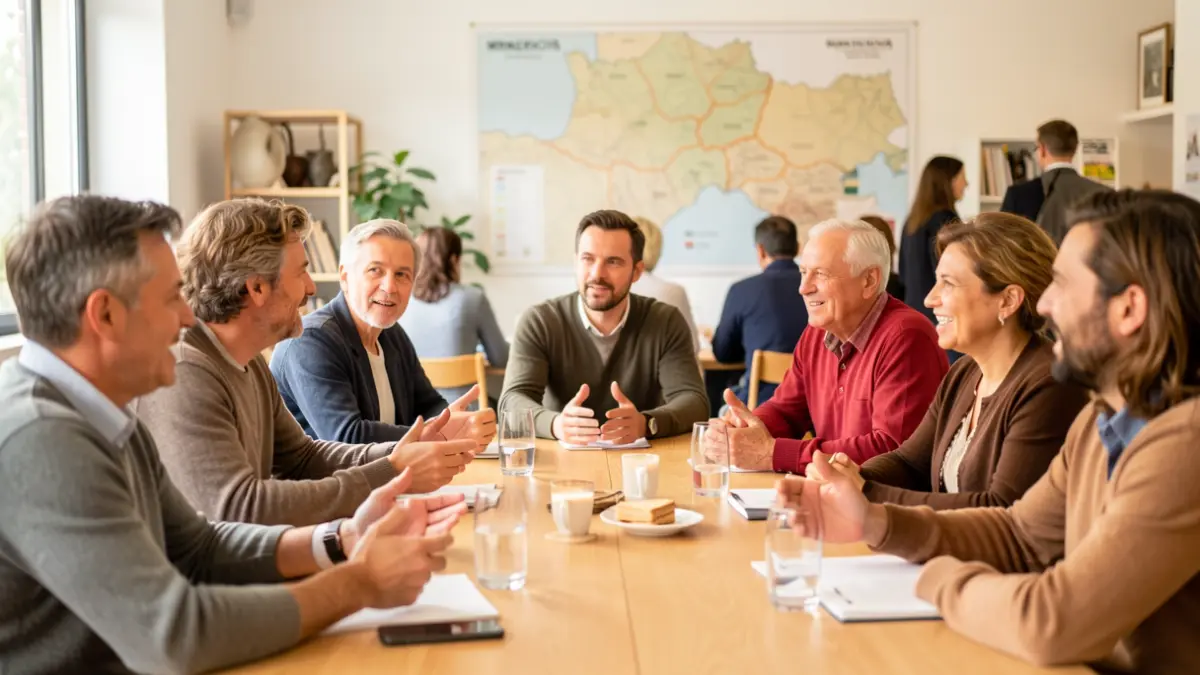 Generic image of professionals gathered for a local economic meeting.