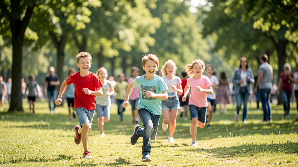 Generic image of children running in a park.