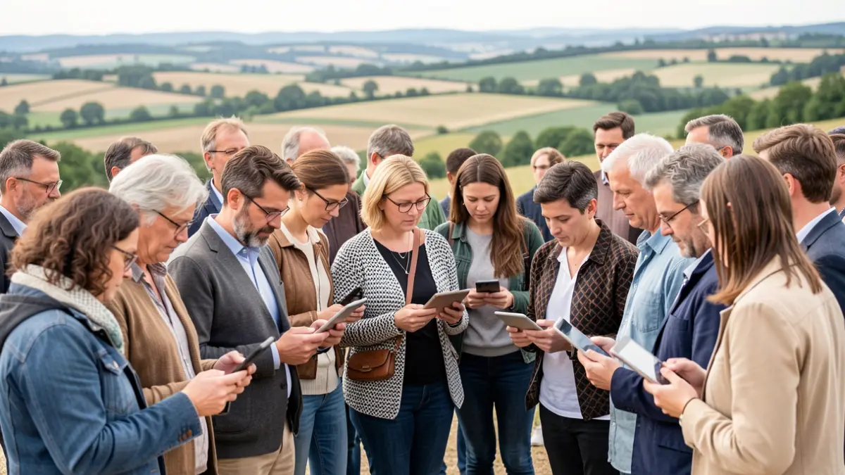 Generic image of citizens from Lomagne Tarn-et-Garonnaise participating in a survey about their communication needs.