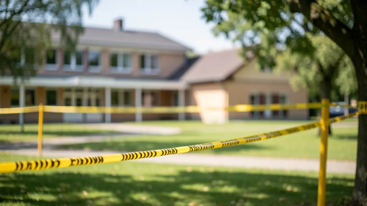 Intervention zone in a municipal park closed for pest control work.
