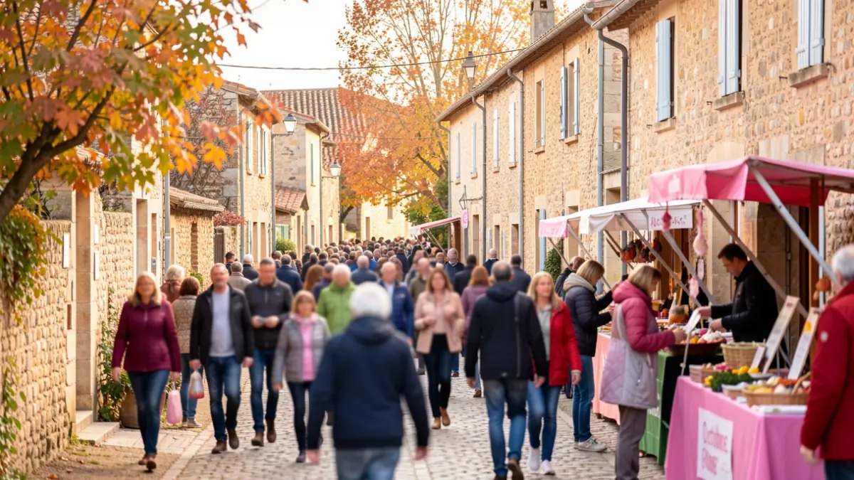 Generic image of the 'Octobre Rose' mobilization in Laissac, showing the community united in solidarity activities.