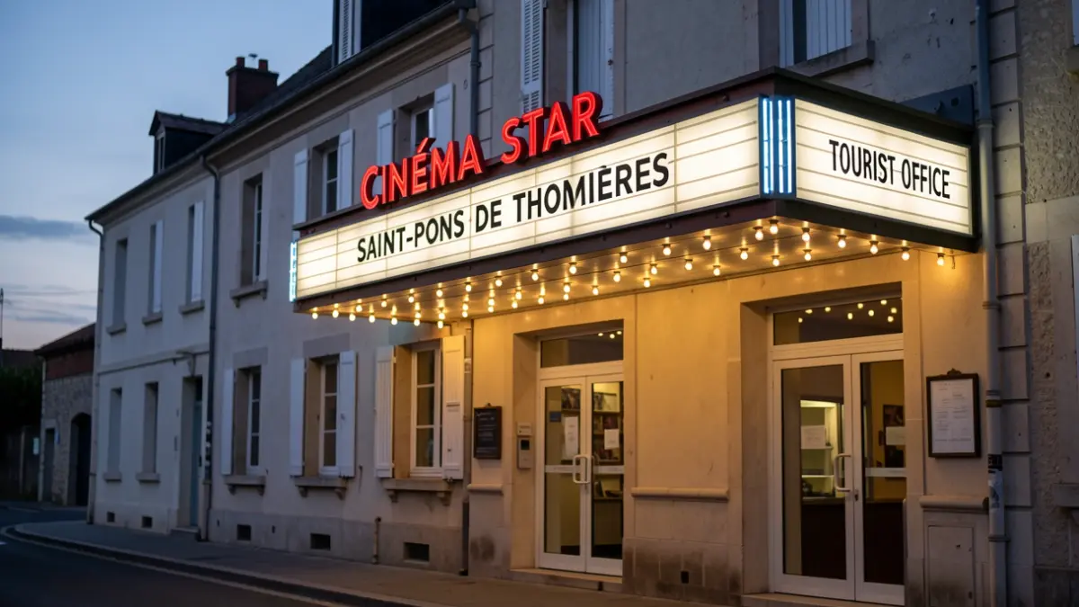 Facade of the Cinéma Star in Saint-Pons de Thomières, an art and essay cinema.