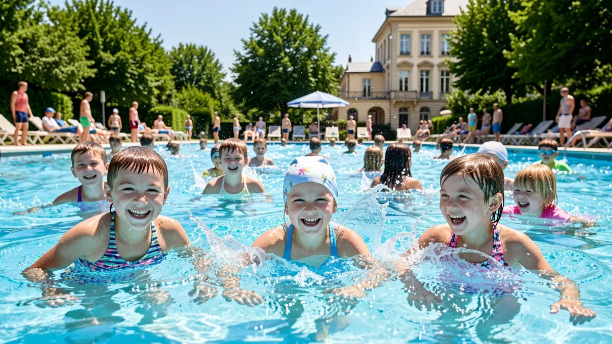 Generic image of children having fun in a swimming pool.