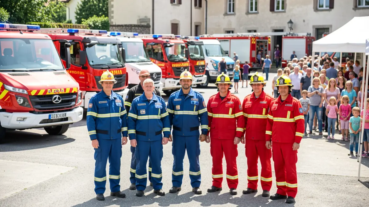 Journée portes ouvertes des pompiers de Montech avec présentation des véhicules et activités pour les enfants.