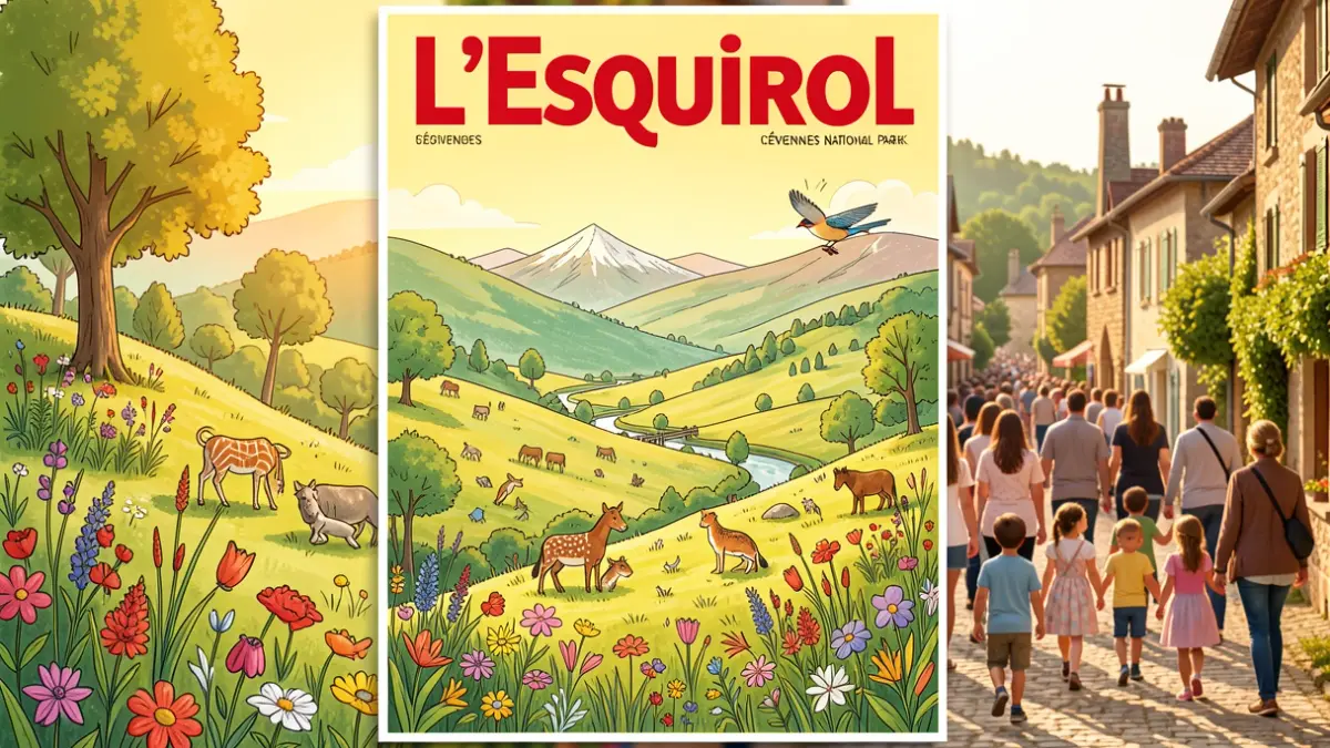 Image générique de la couverture du magazine pour enfants 'L'Esquirol' dans le Parc National des Cévennes.