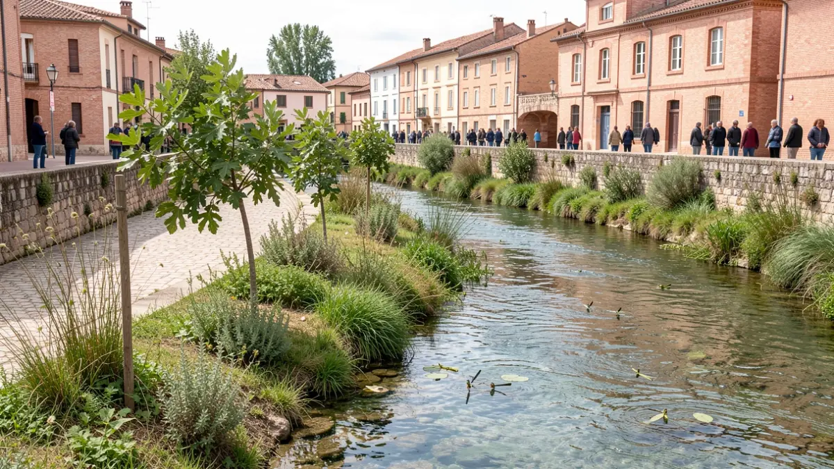 Gestion de la végétation de la Vène à Montbazin, préservant la biodiversité et le bon écoulement des eaux.