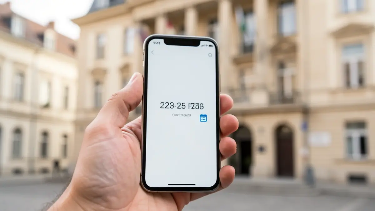 Hand holding a smartphone displaying a local elected official's contact number.