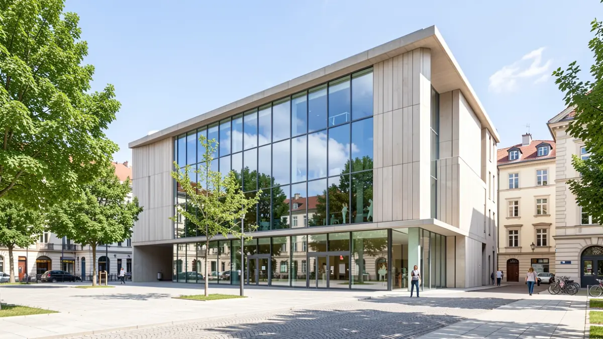 Facade of the future Cité de la Danse in Toulouse.