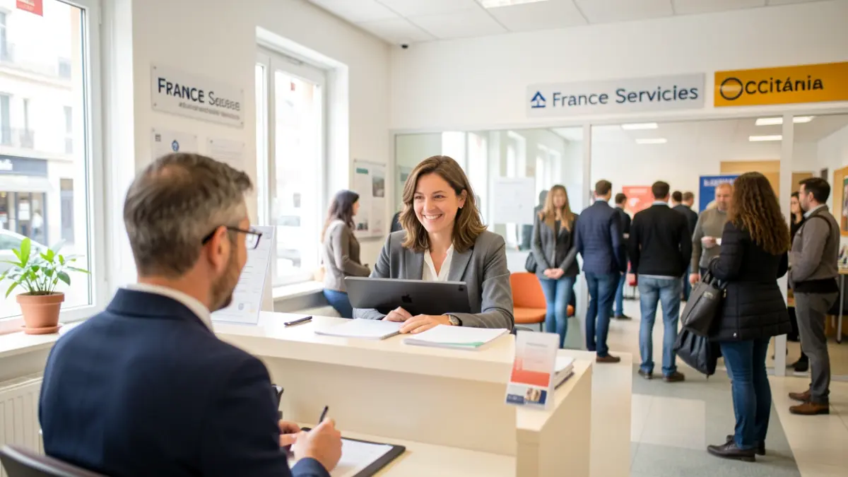 Image générique d'un bureau France Services accueillant en Occitanie.