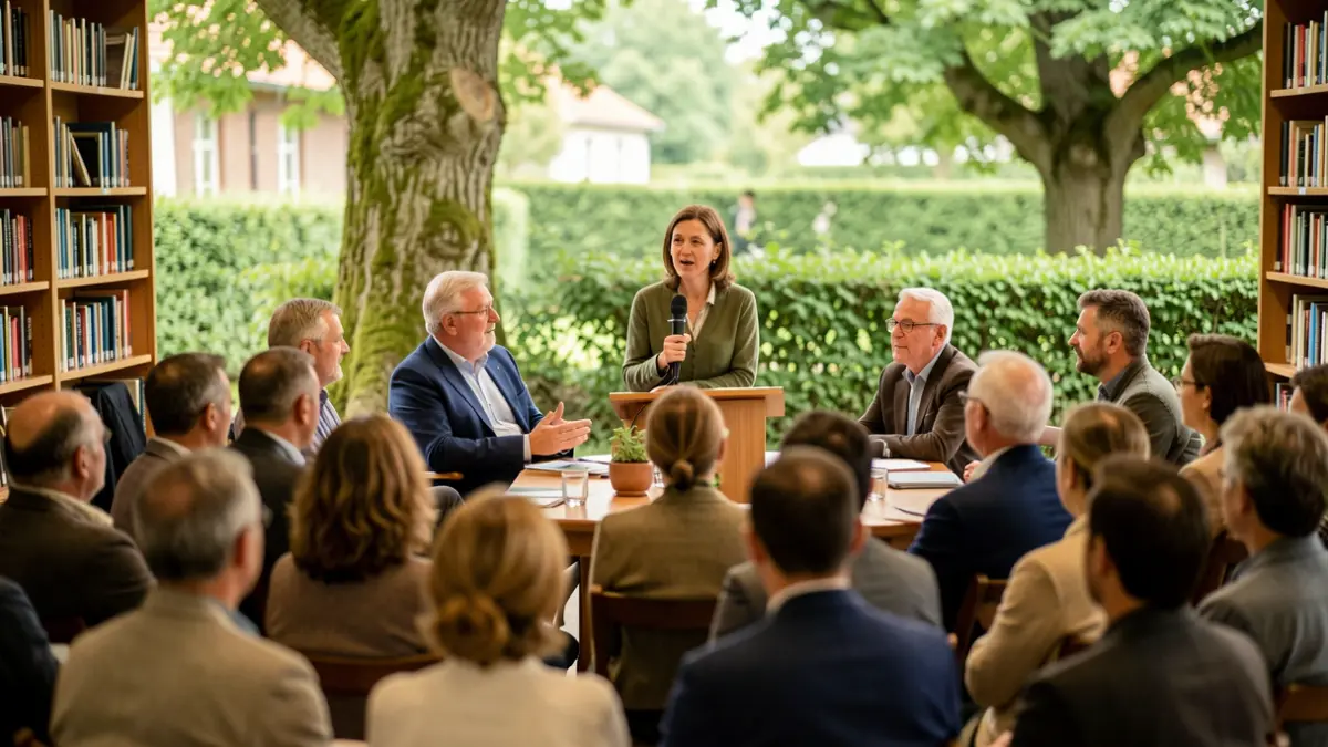 Generic image of a film screening and debate on agroforestry.