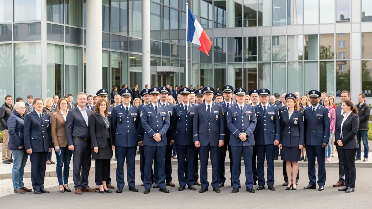 Image générique de policiers adjoints en formation.