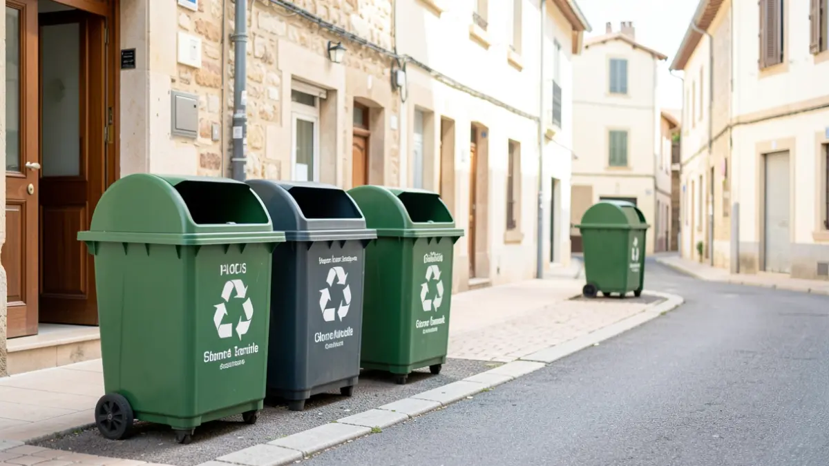 Three new can recycling bins installed in Roquettes, near a school and an impasse.