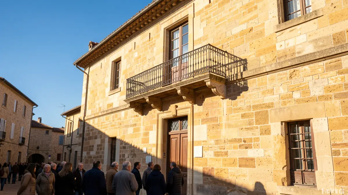 Facade of the Saint-Georges-d'Orques town hall in the afternoon sun.