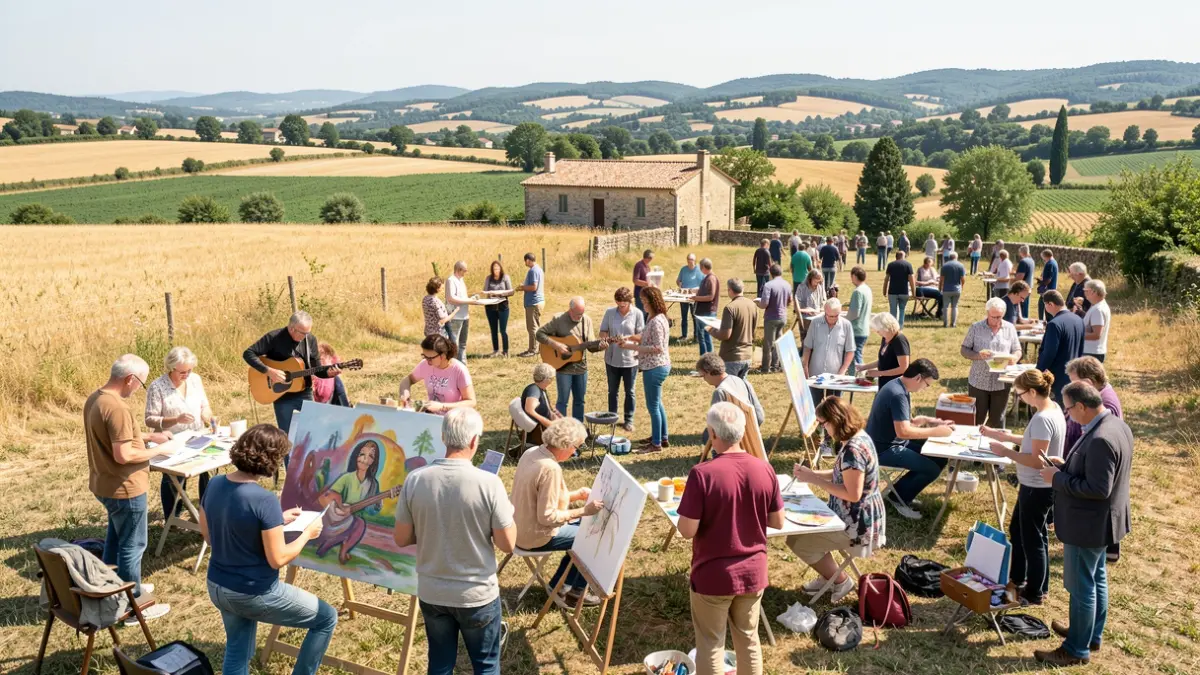 Generic image of people participating in artistic activities for mental health in Occitanie.