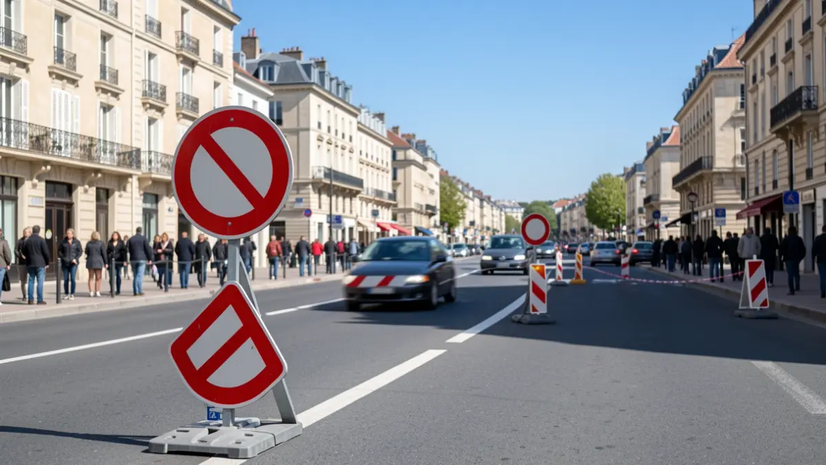 Generic image of road closures in Tournefeuille for a half-marathon.