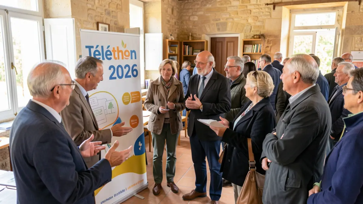Image générique de bénévoles et élus préparant le Téléthon 2026 à Palavas-les-Flots.