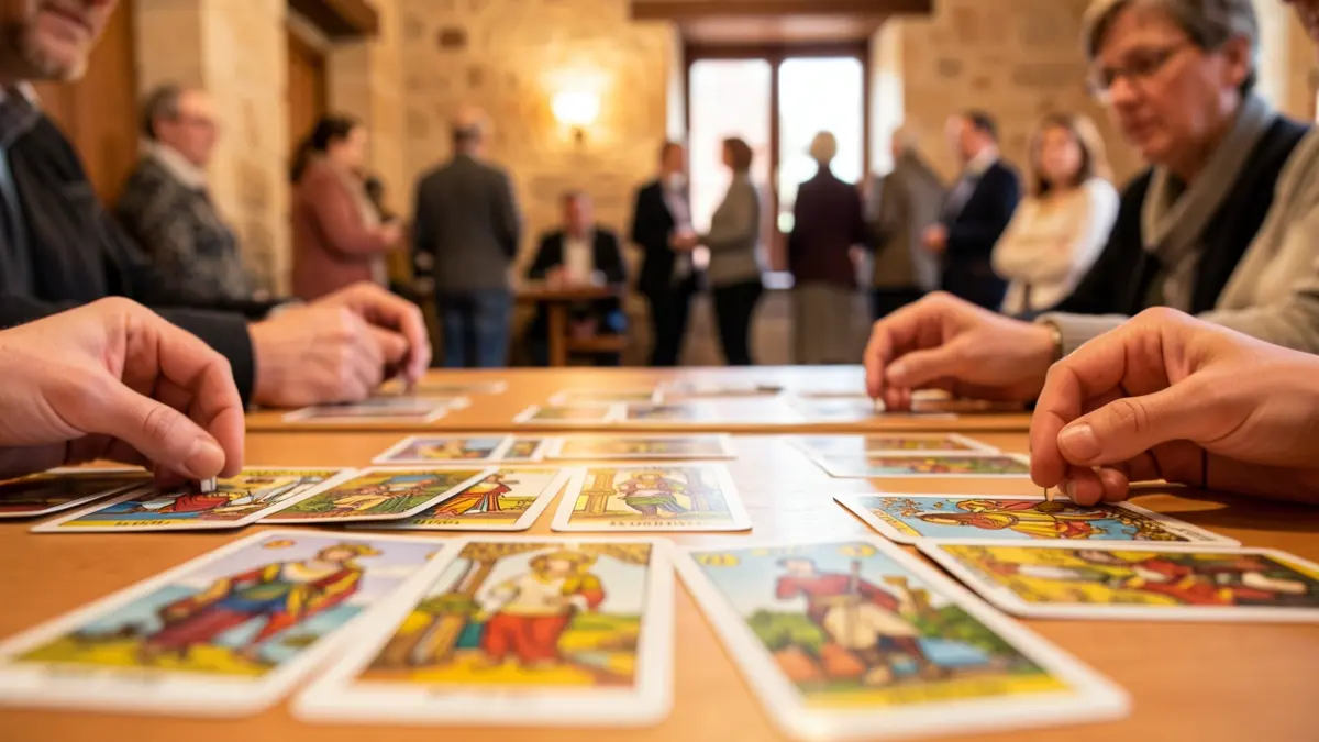 Generic image of tarot cards on a table during a friendly tournament.