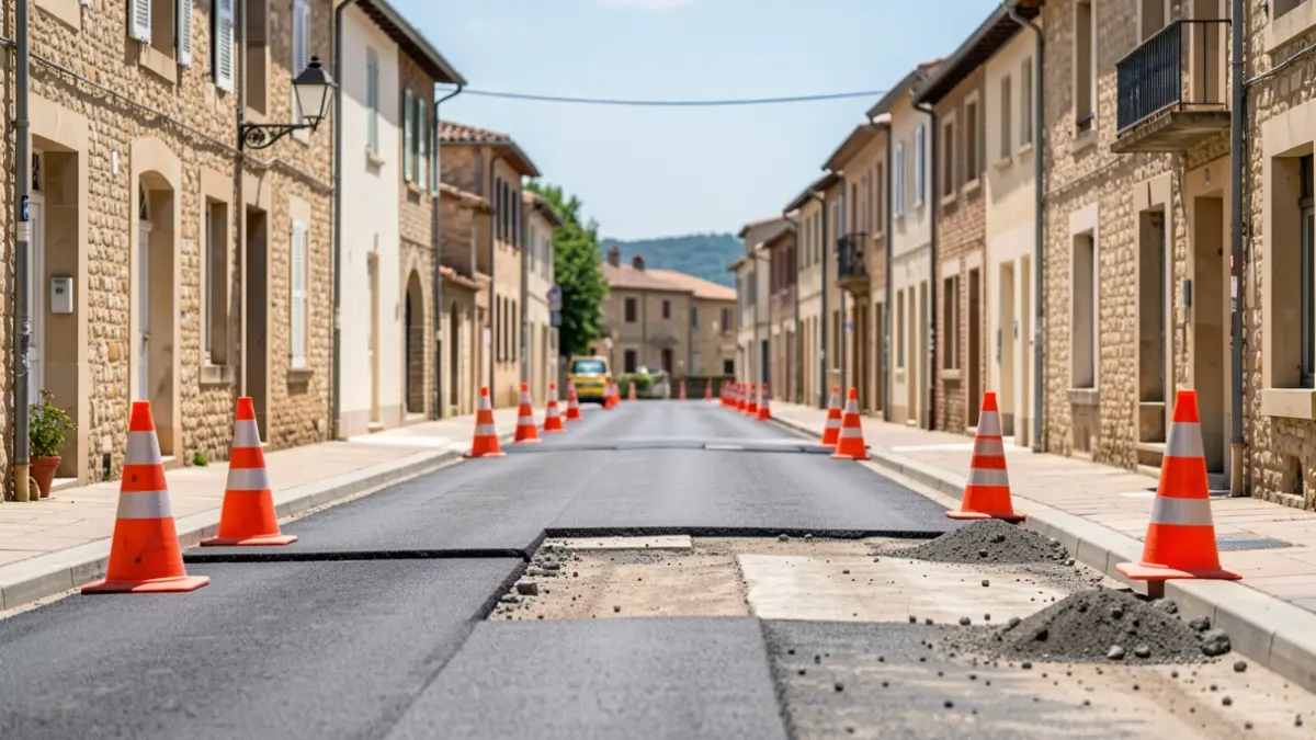 Travaux de réfection de la couche de roulement sur la Route de Cornebarrieu et l'Avenue François Verdier à Pibrac.