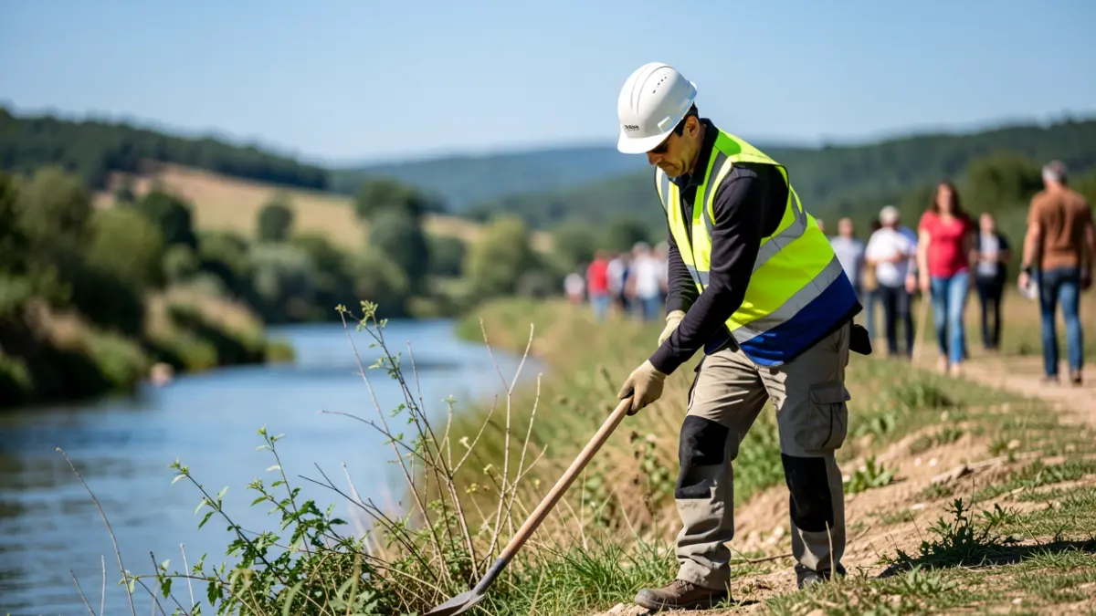 Generic image of a person working on natural space maintenance.