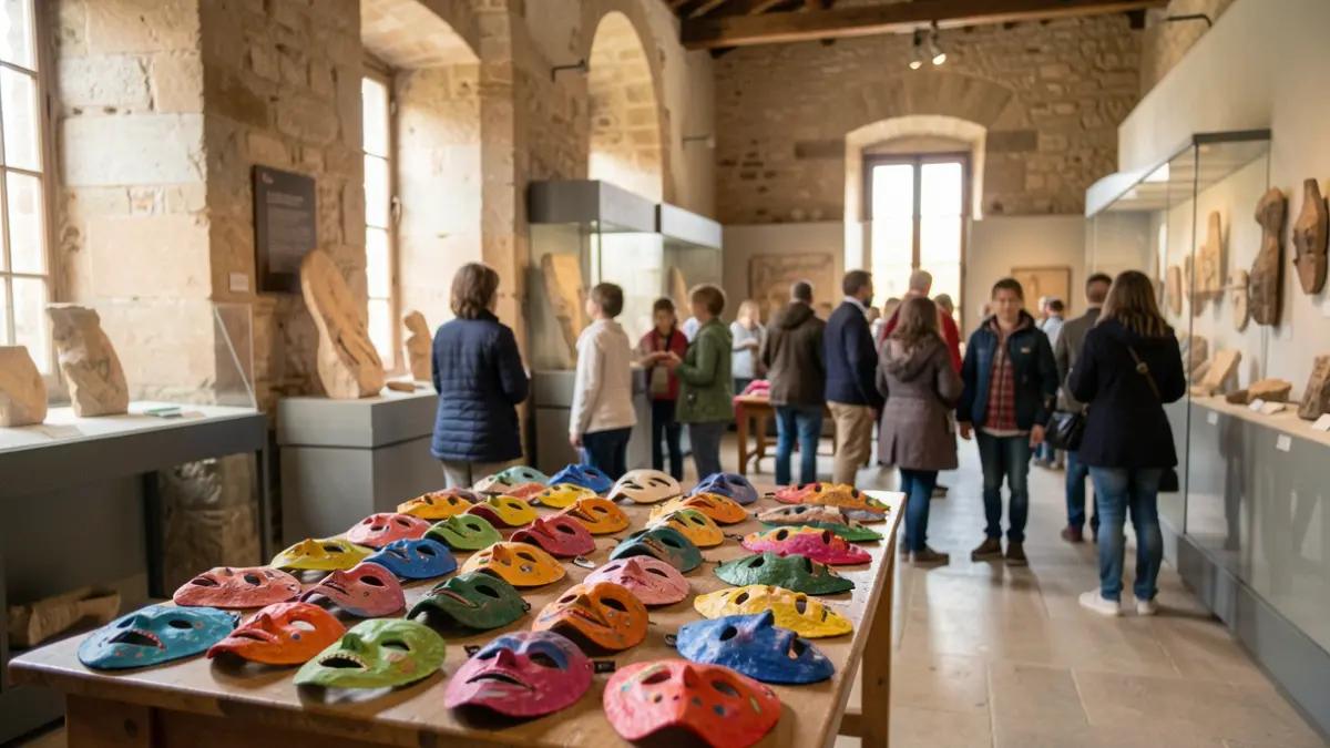 Generic image of a mask-making workshop for children in an archaeological museum.