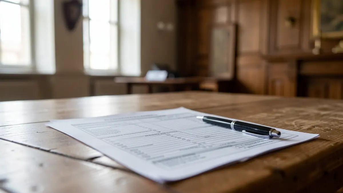 Image générique d'un questionnaire de recensement sur une table.