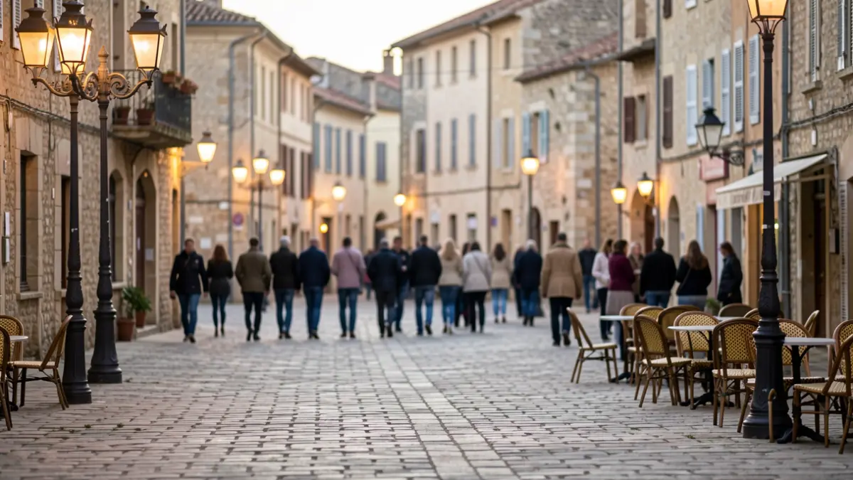 Generic image of a village square in the South of France.