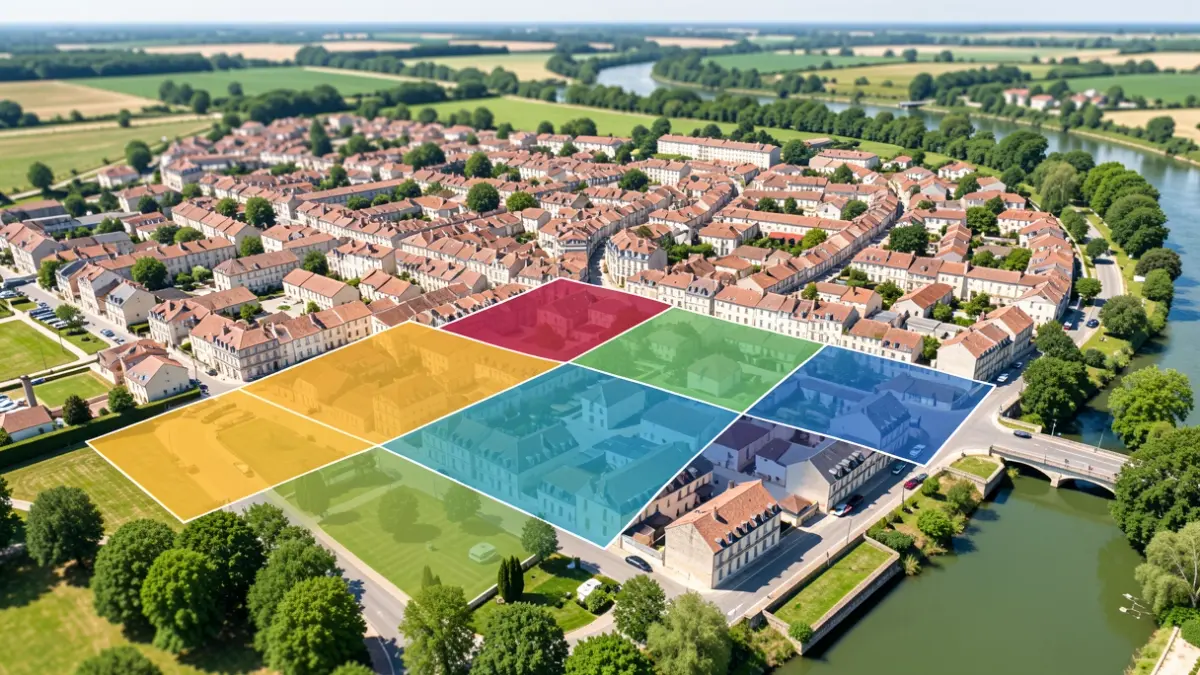 Carte administrative des 5 nouveaux quartiers de Castelnau-le-Lez.