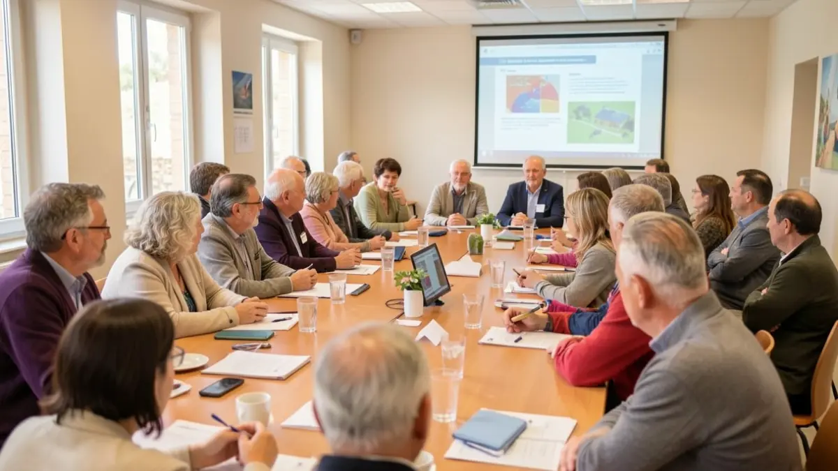 Generic image of citizens participating in a public meeting about territorial issues.