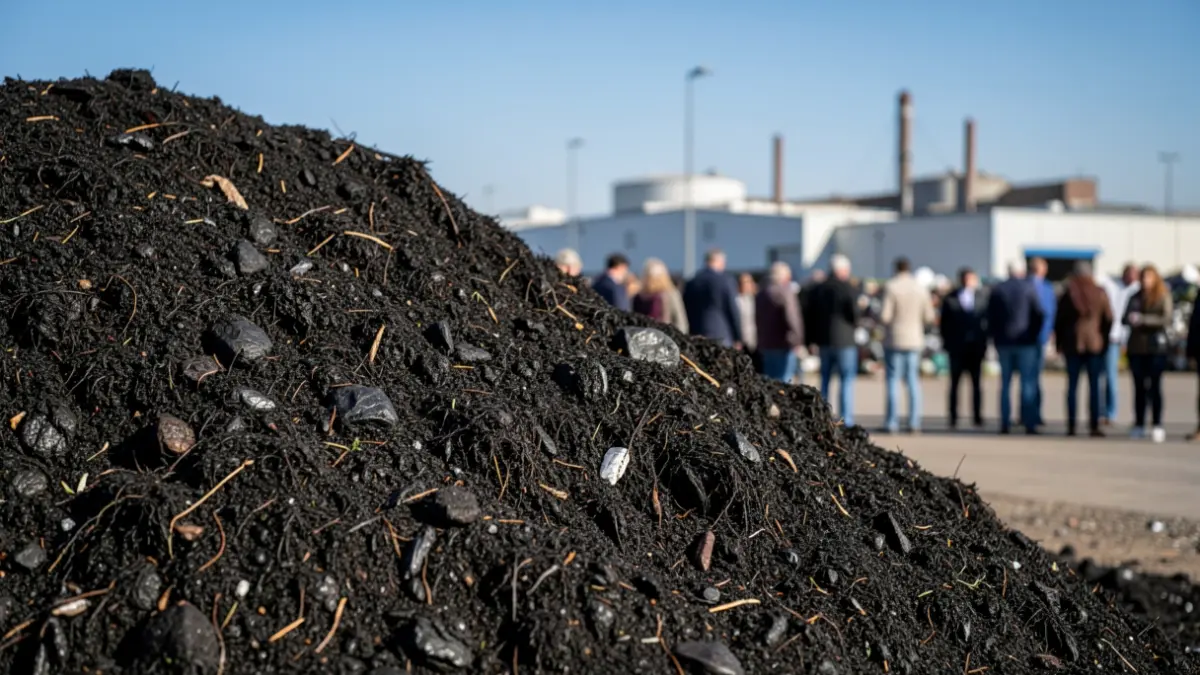Generic image of bulk compost at a waste disposal center.