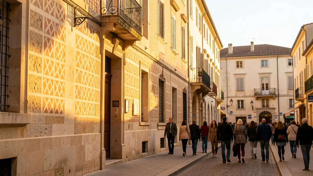 Photographie de la lumière dorée du matin sur une façade méditerranéenne à Sète.