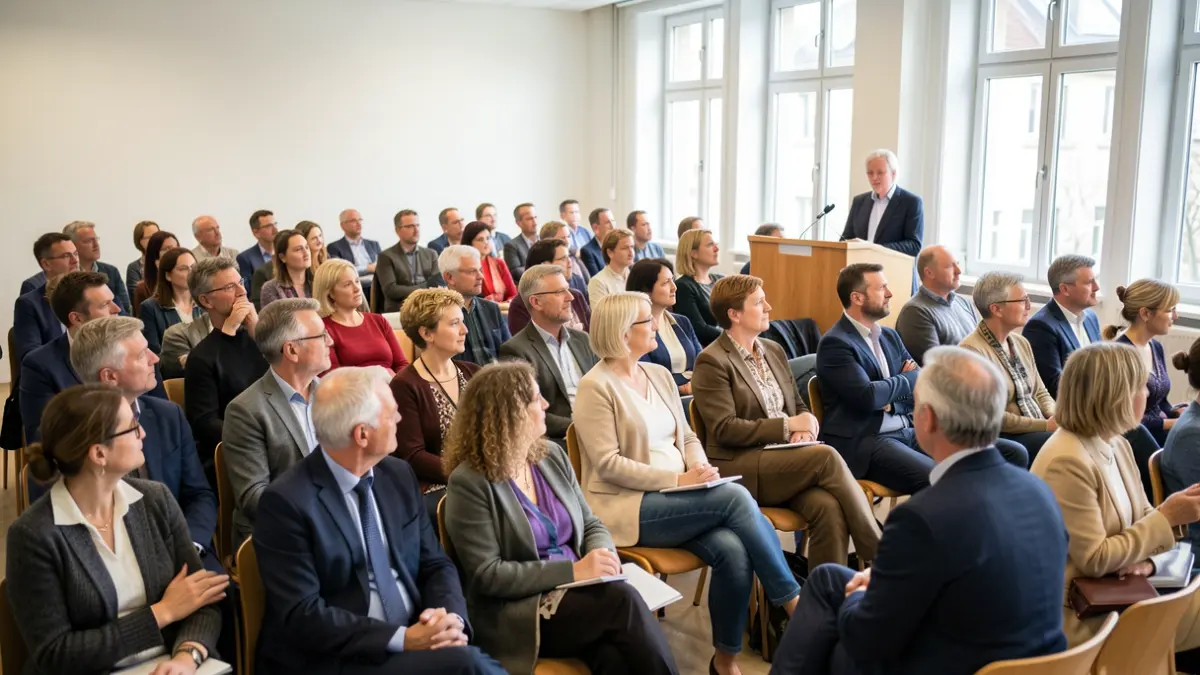 Generic image of parents attending a conference on harassment.