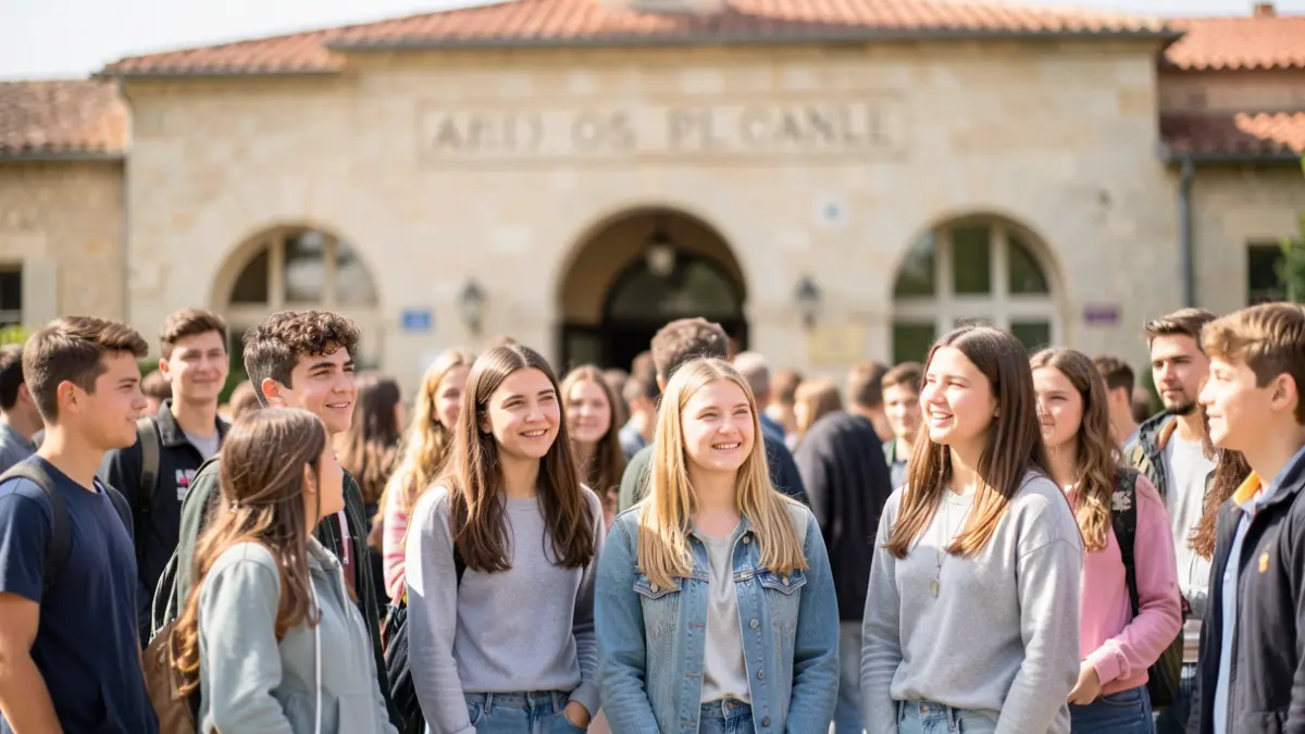 Generic image of young teenagers in a town in the South of France.