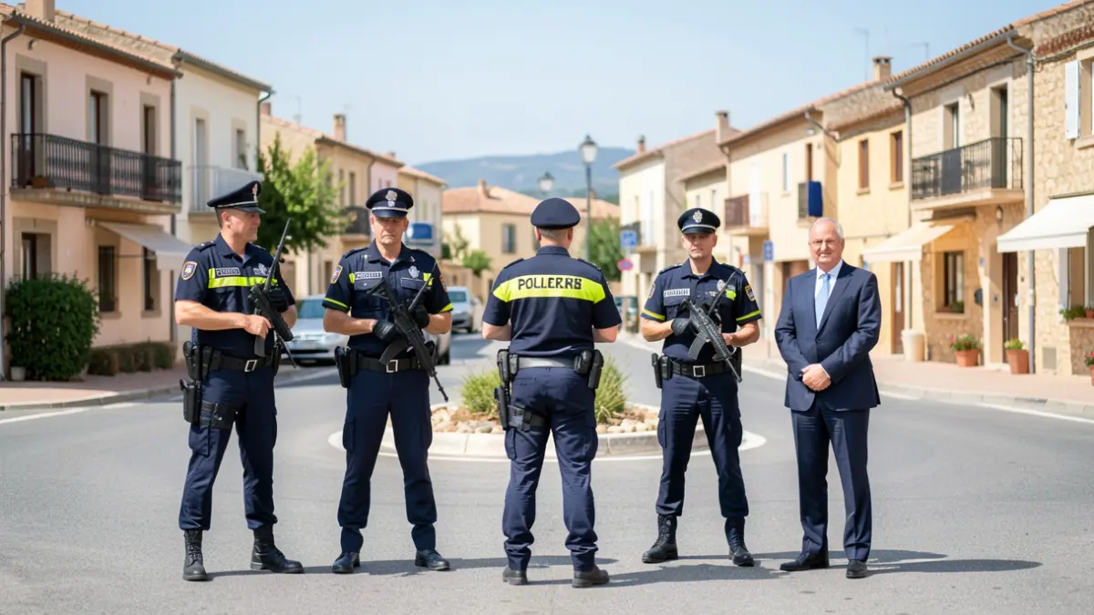 Reinforced road check in Lignan-sur-Orb with the gendarmerie and municipal police.
