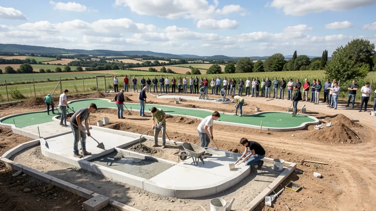 Image générique de jeunes travaillant sur un chantier d'aménagement extérieur.