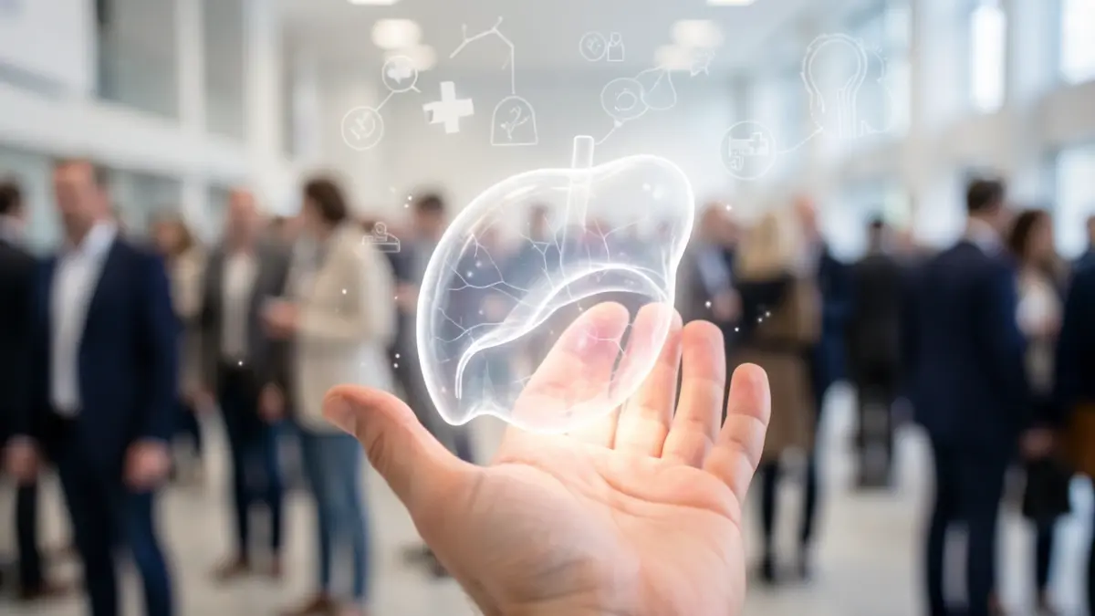 Generic image of a hand holding a glowing organ shape, symbolizing donation and hope.
