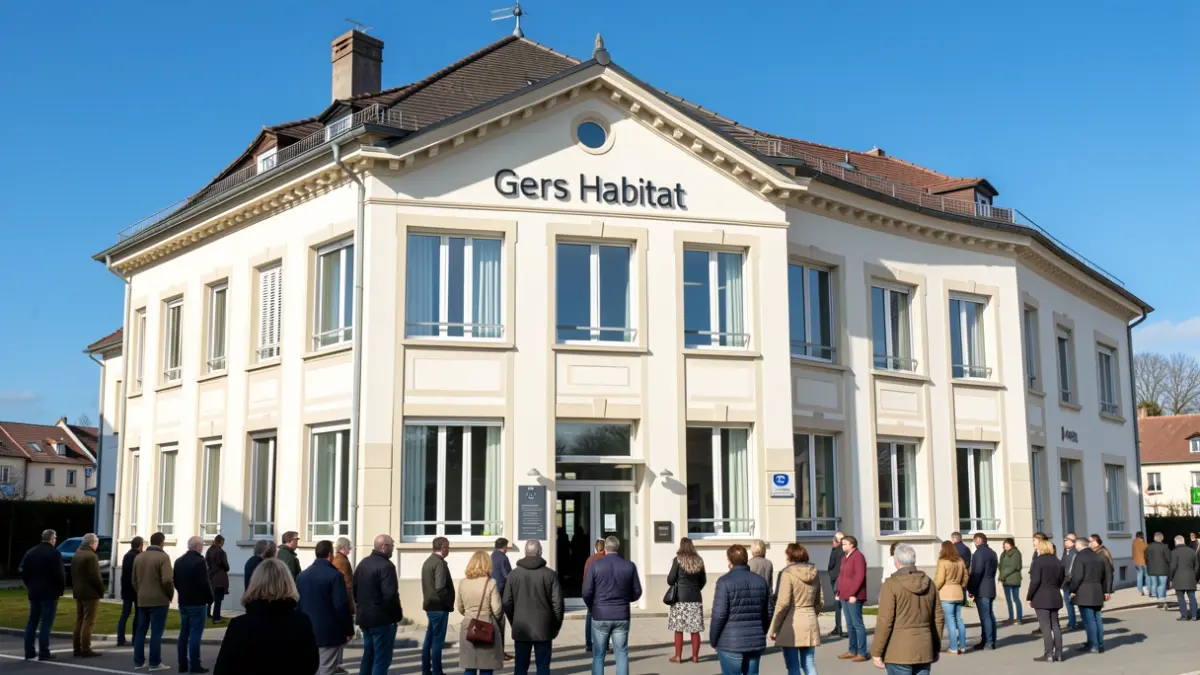 Facade of the Gers Habitat headquarters, a public housing organization.