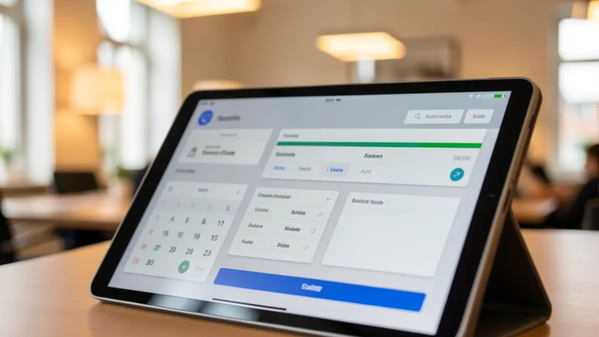 Image générique d'une interface de vote numérique sur une tablette.