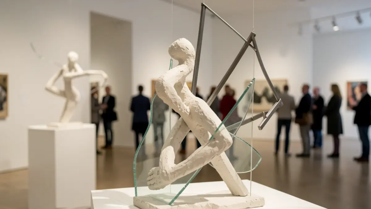 Espace d'exposition d'art contemporain en Occitanie, présentant des sculptures abstraites.