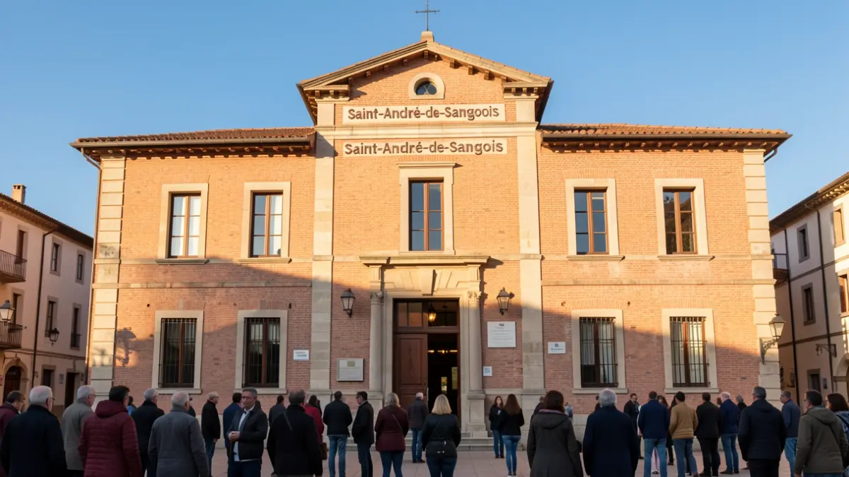 Facade of the Saint-André-de-Sangonis town hall.