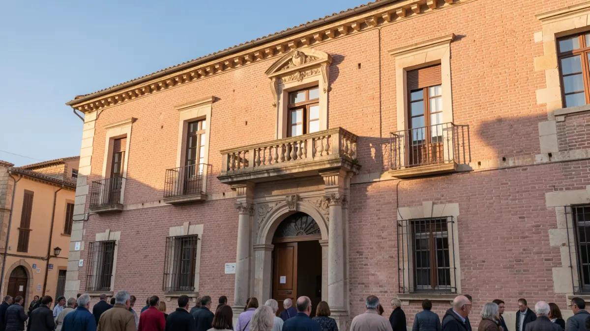 Generic image of the facade of a town hall in southern France.