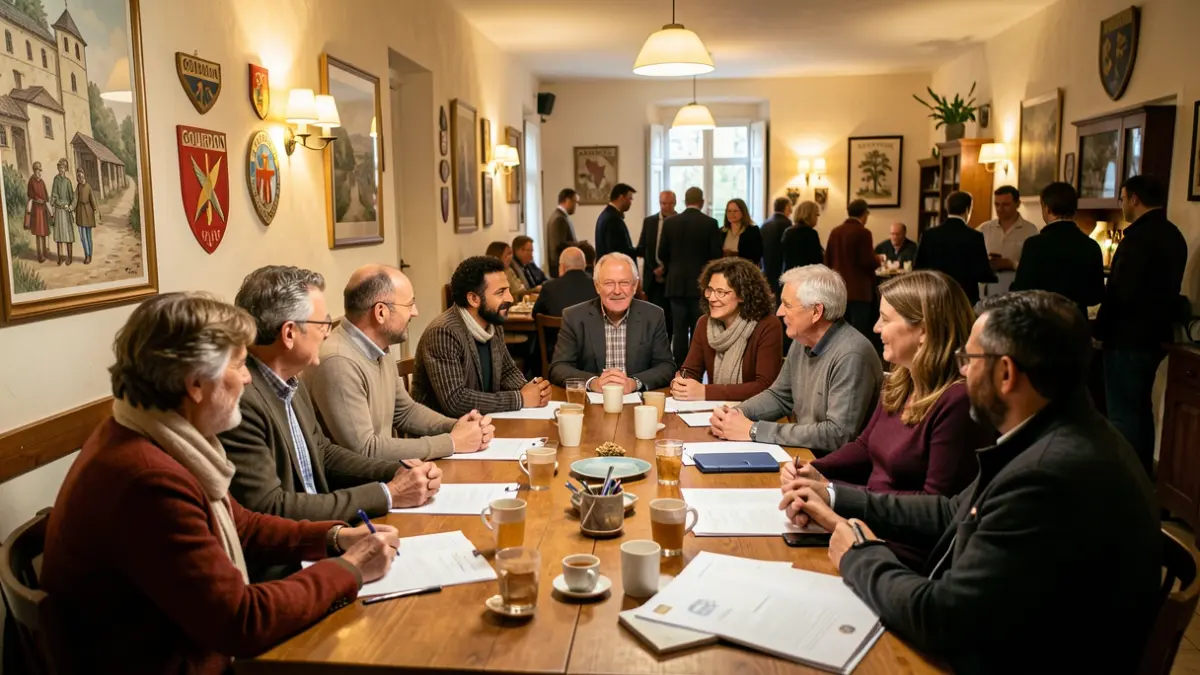 Generic image of people participating in a festival committee meeting.