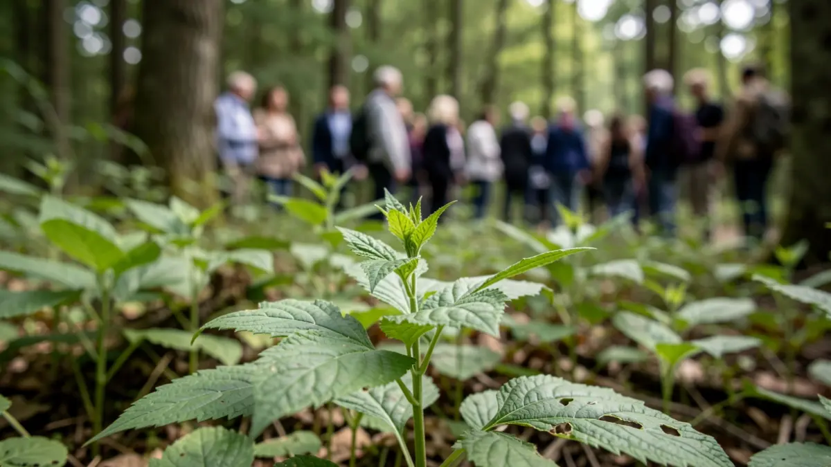 Invasive exotic plants in a natural environment in Haute-Garonne.