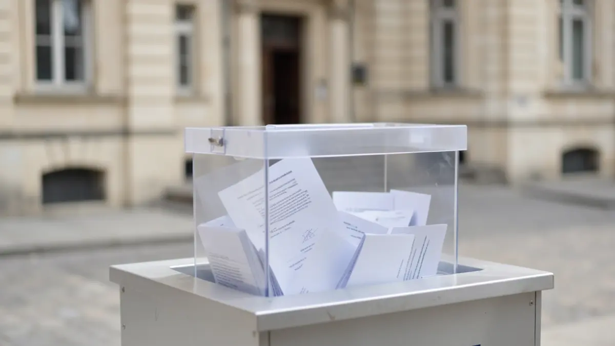 Generic image of a ballot box with voting papers.