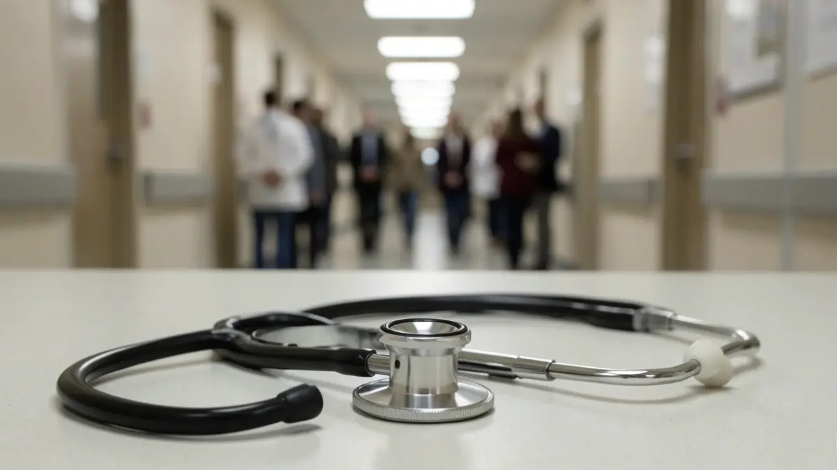 Image générique d'un stéthoscope dans un hôpital.